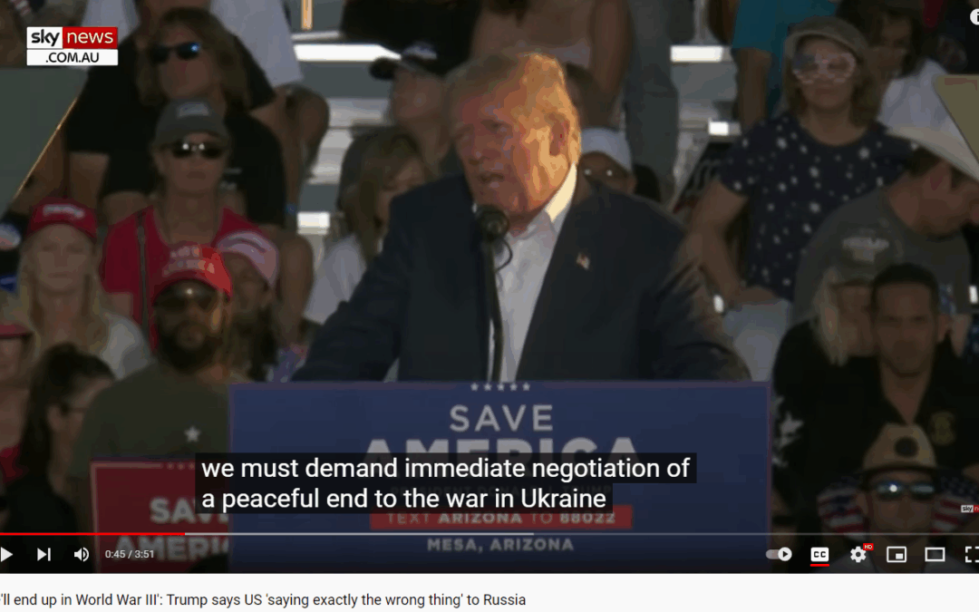 Trump Calls for Peace in Ukraine While Democrats Make Support for War a Midterm Campaign Issue